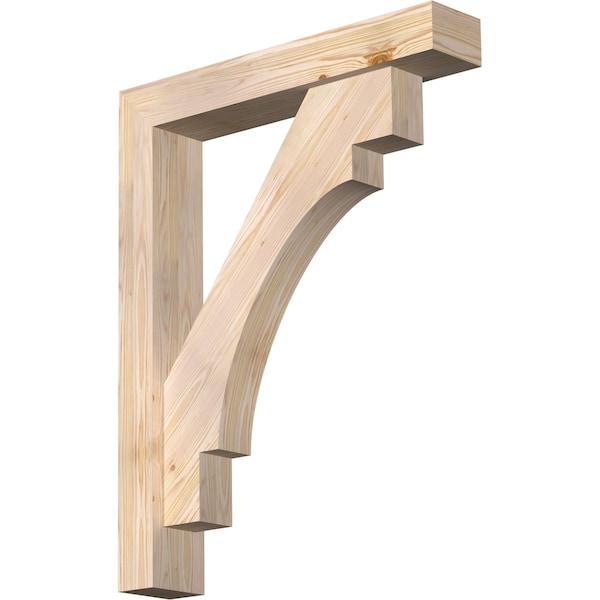 Ekena Millwork Merced Block Smooth Bracket w/ Offset Brace, Douglas Fir, 5 1/2"W x 30"D x 38"H BKT0604X30X38MRC05SDF - main